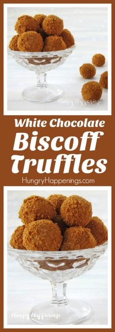 Blend white chocolate with Biscoff Cookie Butter to make these luxuriously rich and creamy truffles rolled in Biscoff Cookie Crumbs. These super easy 3-ingredient Biscoff Truffles will definitely become one of your favorite candies to make time and time again.