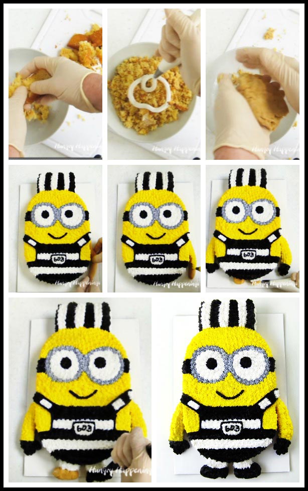make cake ball arms and legs for the Minion cake