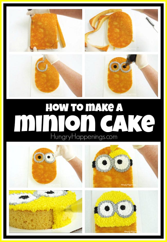 How to make an easy Minion Cake using a 9X13 inch sheet cake..