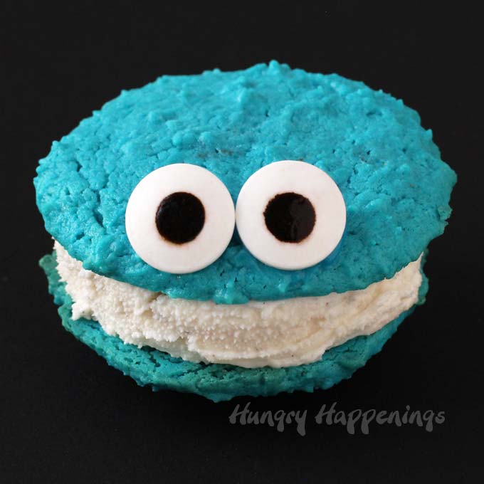 Cookie Monster Ice Cream Sandwiches - Cute Cookies