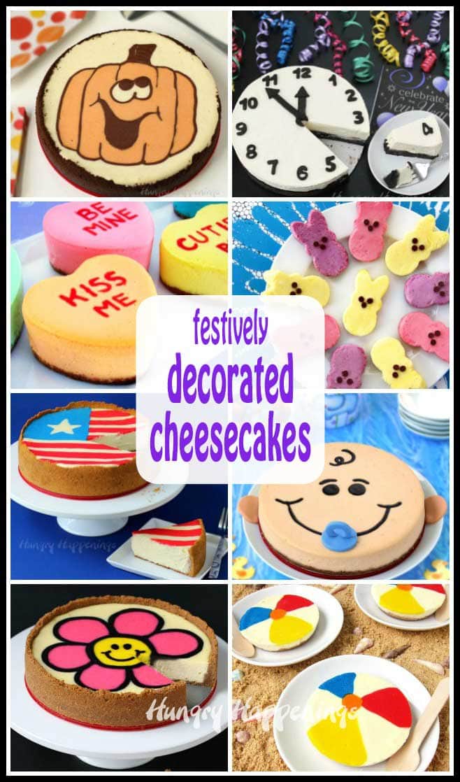 Serve one of these amazing decorated cheesecakes for a special occasion or holiday in place of a traditional cake. Your family and friends will be so impressed. 