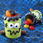Frankenstein Candy Cups filled with Welch's Fruit Snacks