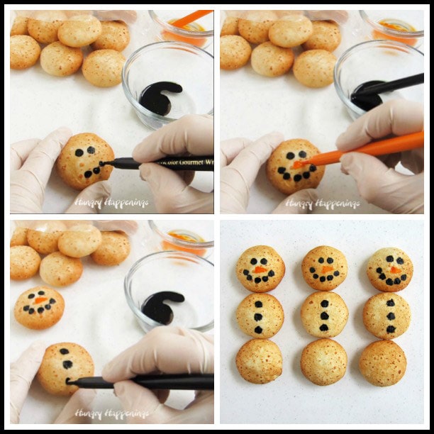 How to make Cheesy Snowman Snacks using Farm Rich Mozzarella Bites.