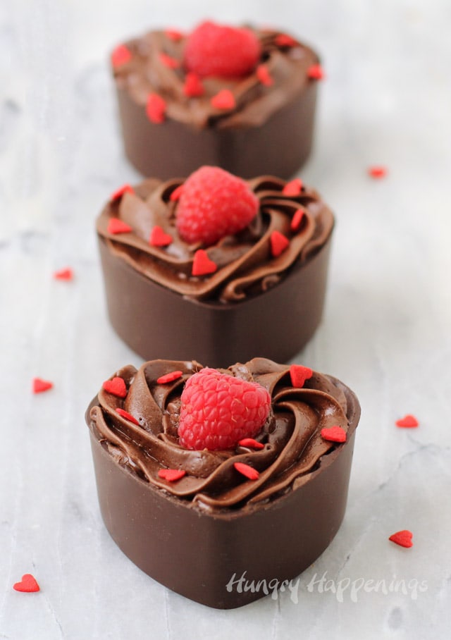 The BEST chocolate mousse in chocolate heart cups