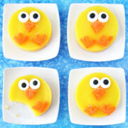 lemon bar chicks cute Easter dessert recipe.