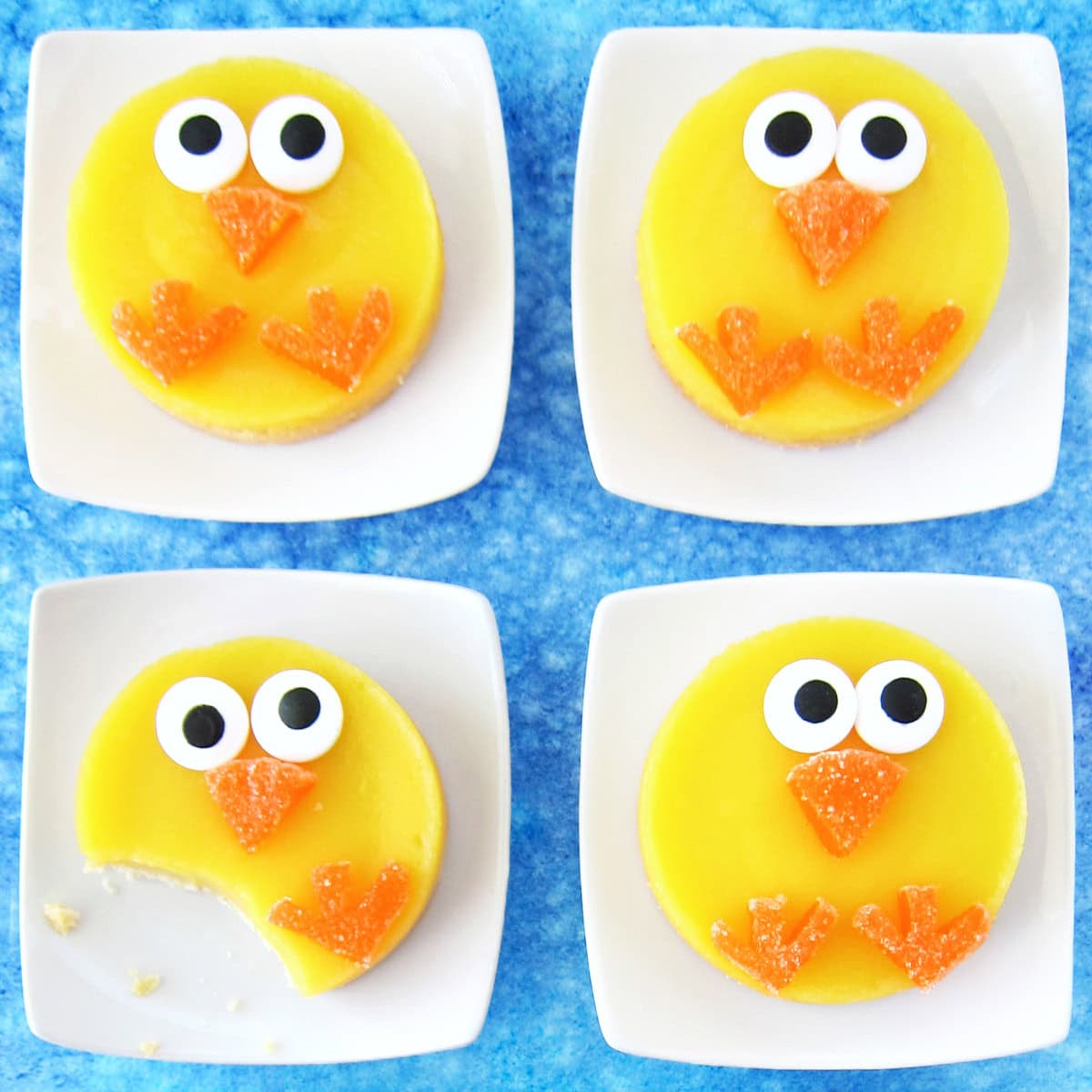lemon bar chicks cute Easter dessert recipe.