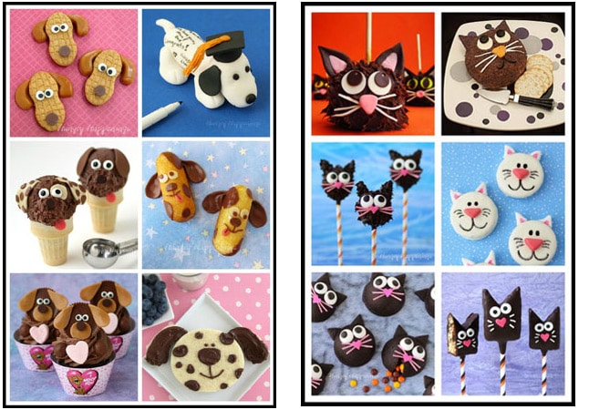 Cute dog and cat cupcakes.