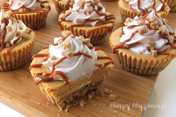 Caramel Cheesecakes made with Dulce de Leche and Cream Cheese