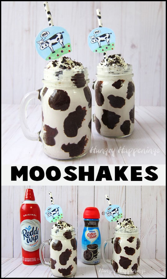 Sweeten your summer with a MOOShake, a COFFEE-MATE® Cookies & Cream Milkshake topped with Reddi-wip® served in a glass decorated with chocolate ganache cow spots. Watch the video tutorial to see how easy these frozen drinks are to make.