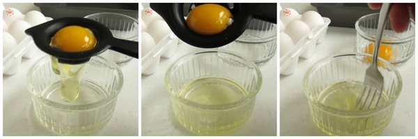 How to separate an egg using an egg separator. 