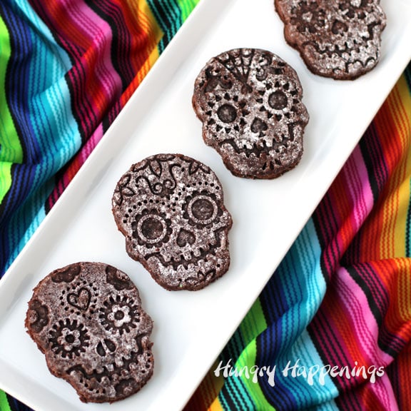 Sugar Skull Brownies for a Day of the Dead Party or Halloween Party