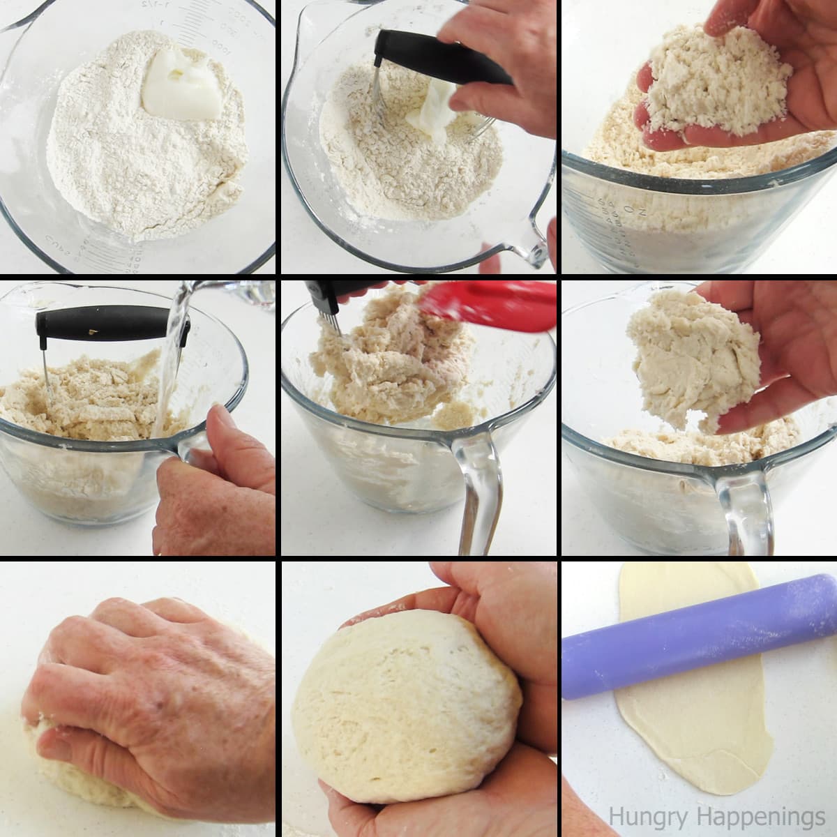 making homemade tortilla dough.