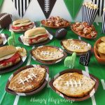 football themed game day recipes including Chicken Italiano Subs, Chicken & Cheese Quesadilla Footballs, and Chicken Parmesan Nachos