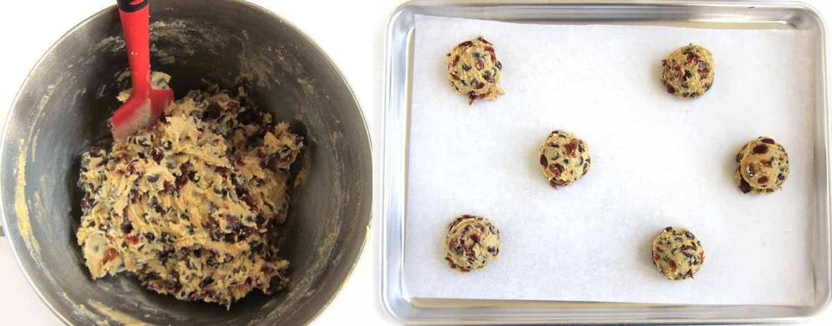 cranberry orange chocolate chip cookie dough