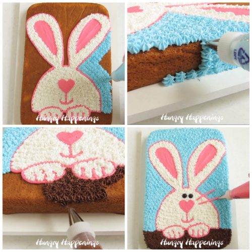 Easter Bunny Cake easy sheet cake design Hungry Happenings