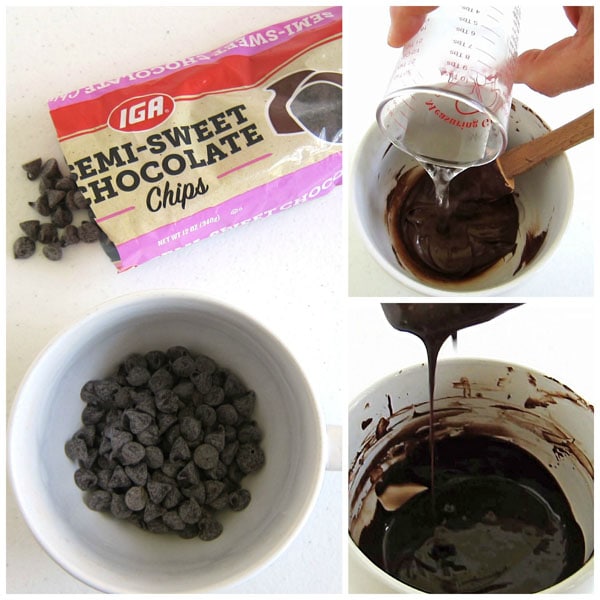 make chocolate ganache using water and chocolate chips