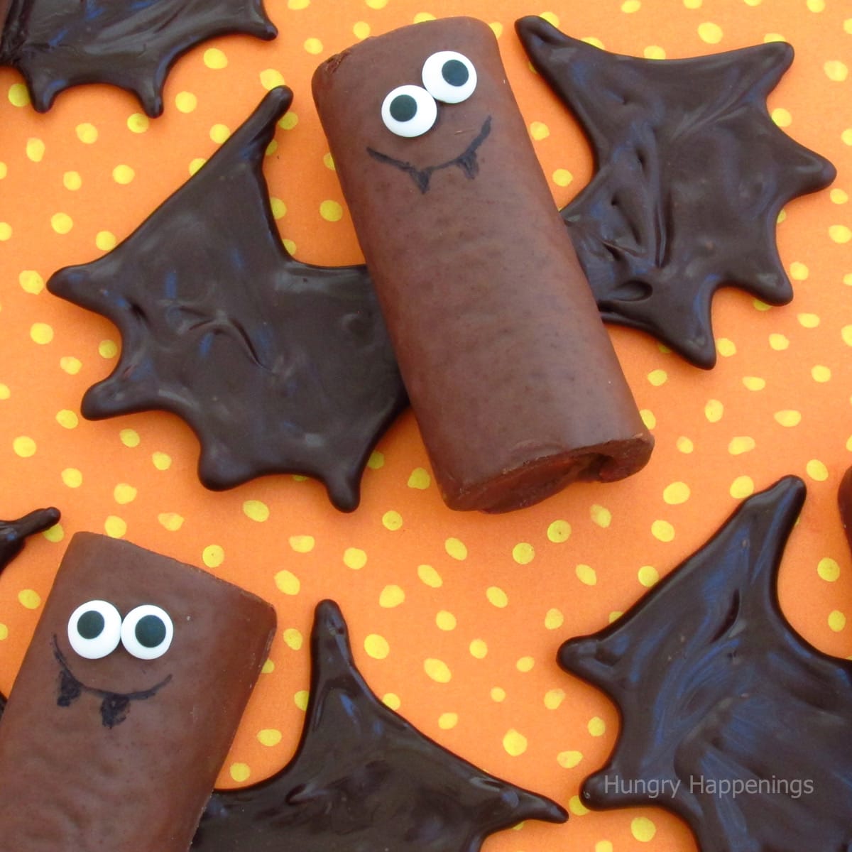 snack cake bats made with Ho Hos or Swiss Rolls and chocolate.