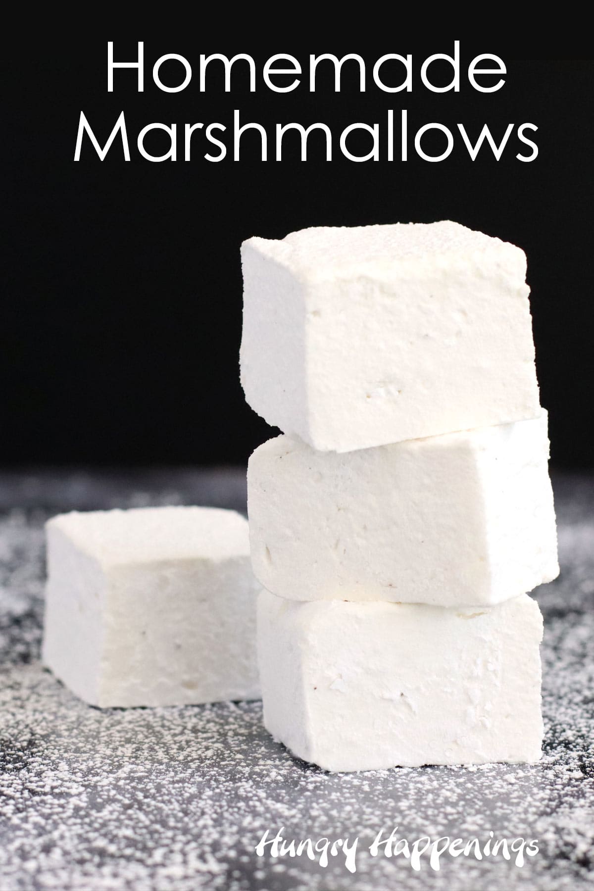 Homemade marshmallows recipe image.