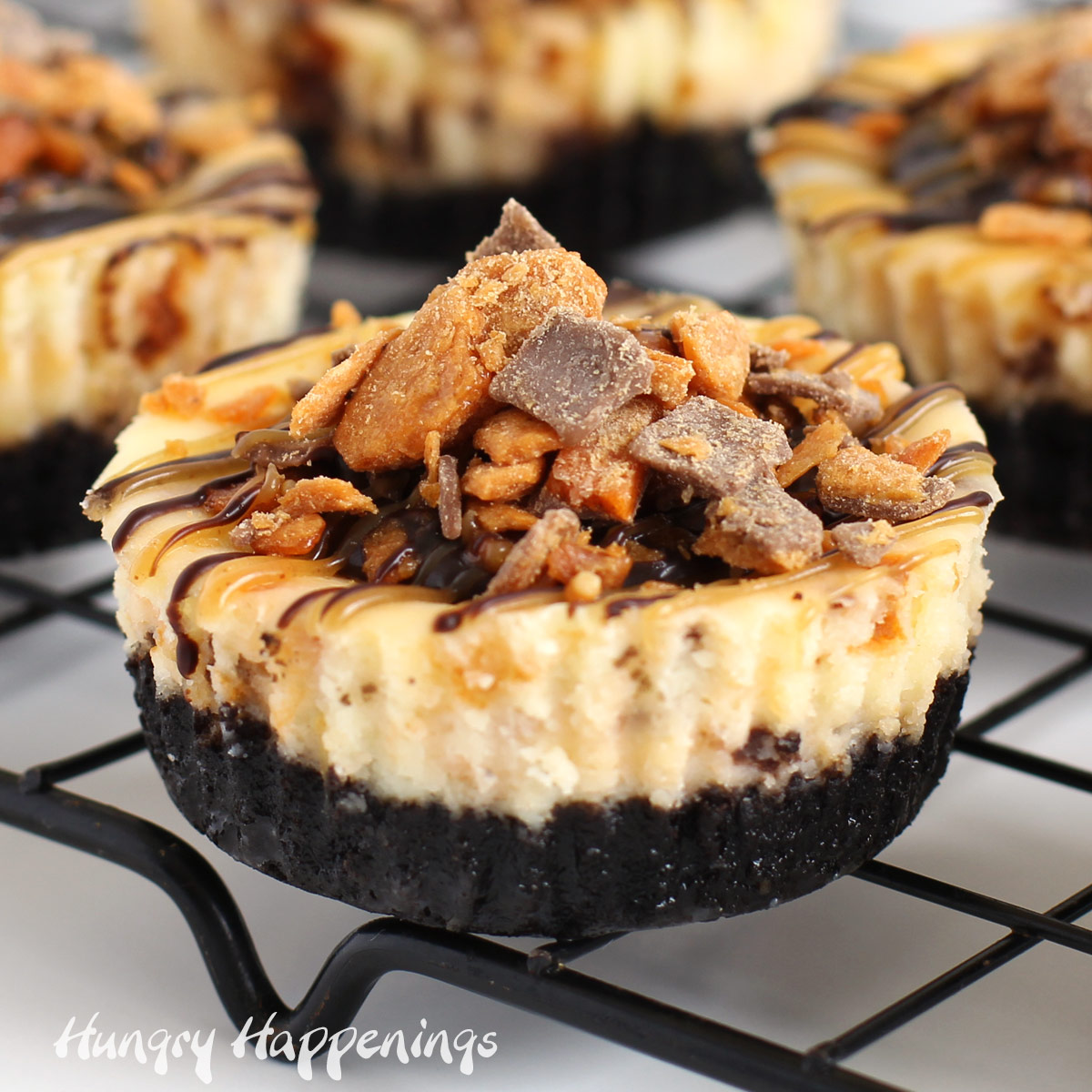 Mini Butterfinger Cheesecakes Recipe Image
