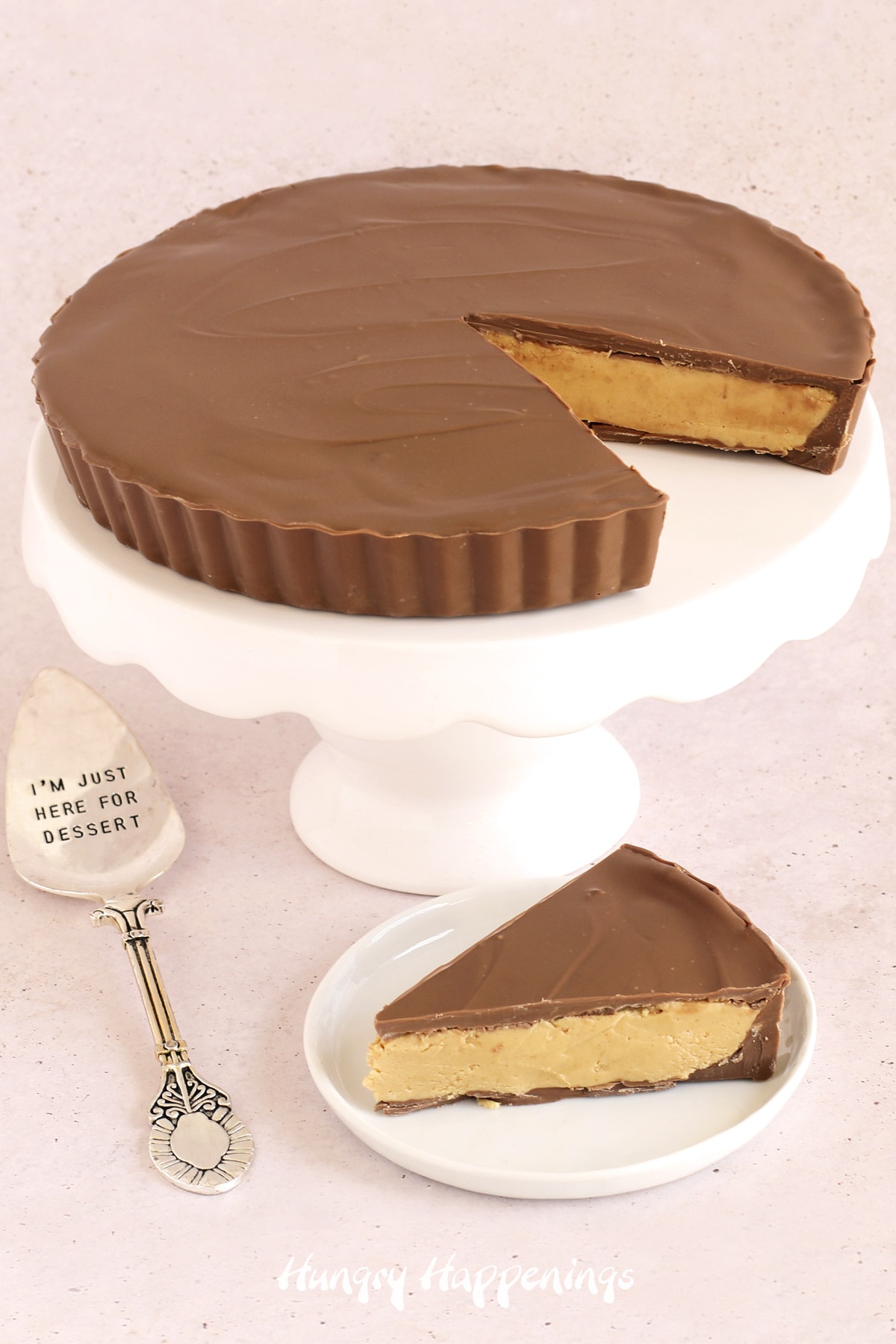 Copycat Reese's Thanksgiving Pie - a giant chocolate peanut butter cup.