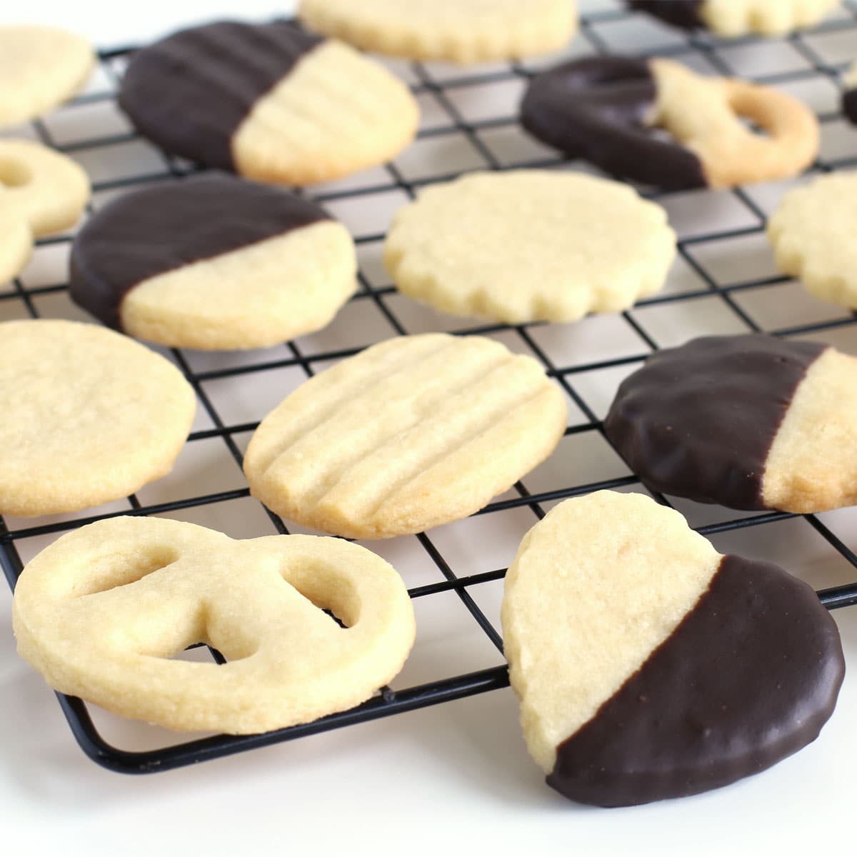 Sable Cookies plain and dipped in chocolate