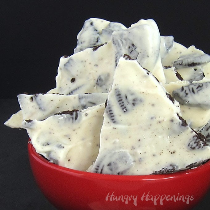 Cookies and Cream Bark made with white chocolate and OREO Cookies
