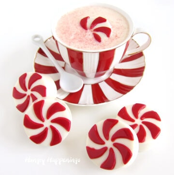 Christmas Hot Chocolate Bombs - starlight mints filled with peppermint hot cocoa.