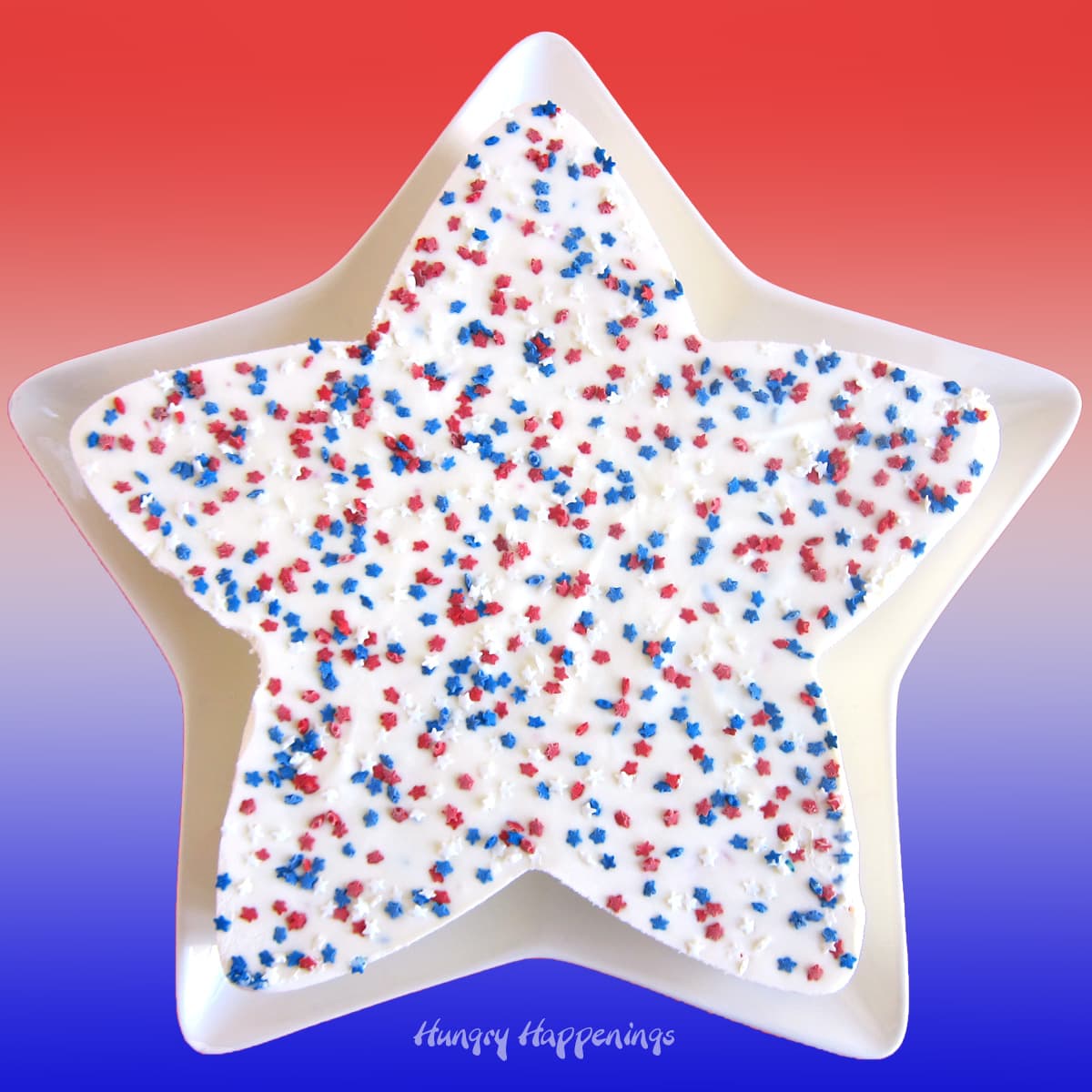 red, white, and blue ice cream star for 4th of July
