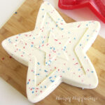 red, white, and blue ice cream star
