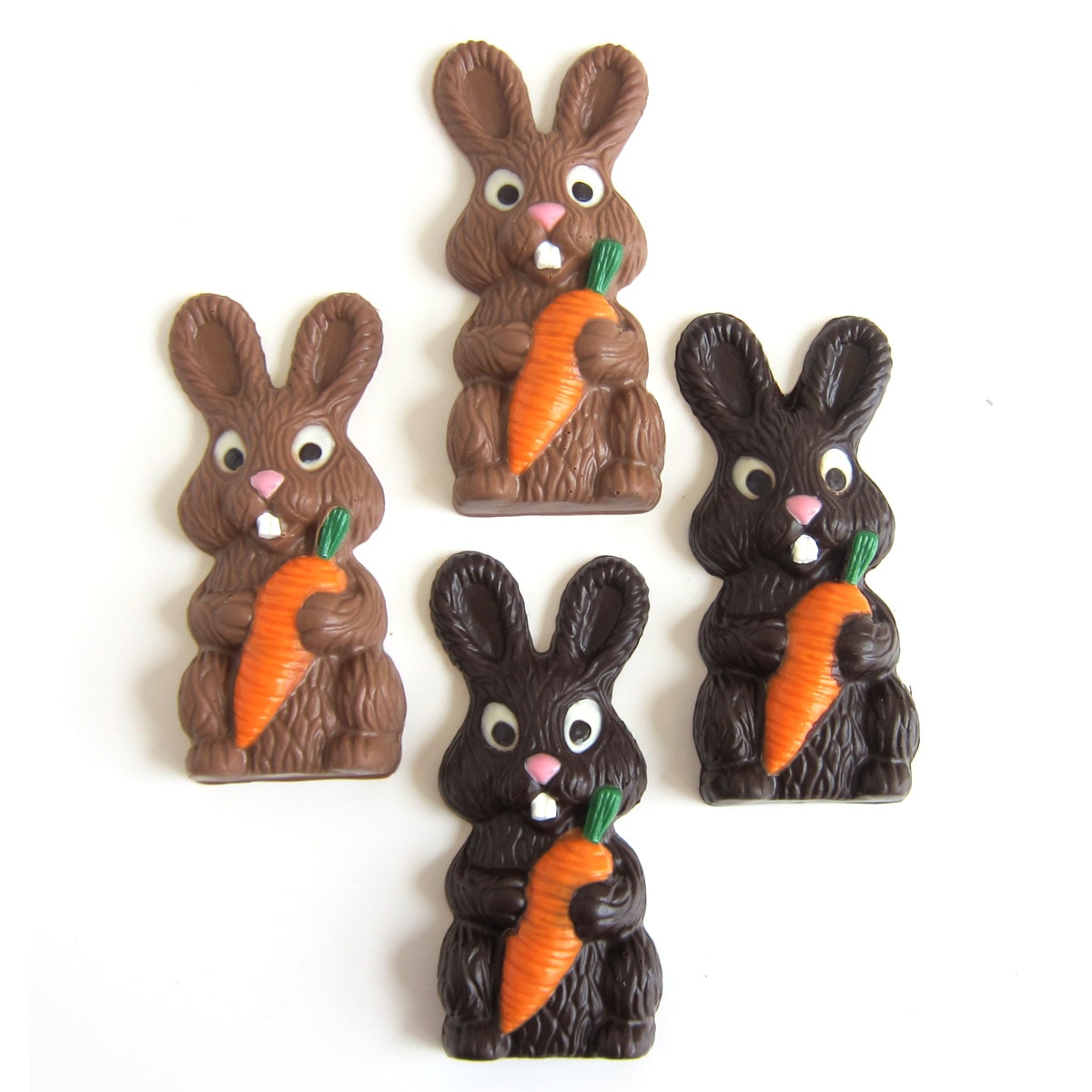 chocolate bunnies holding carrots