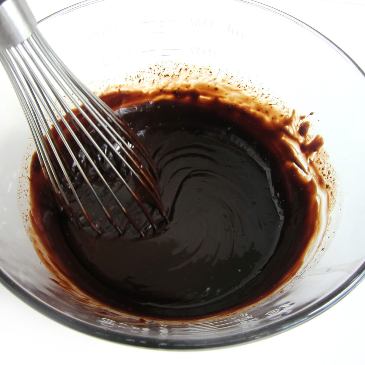 custard mixed into chocolate