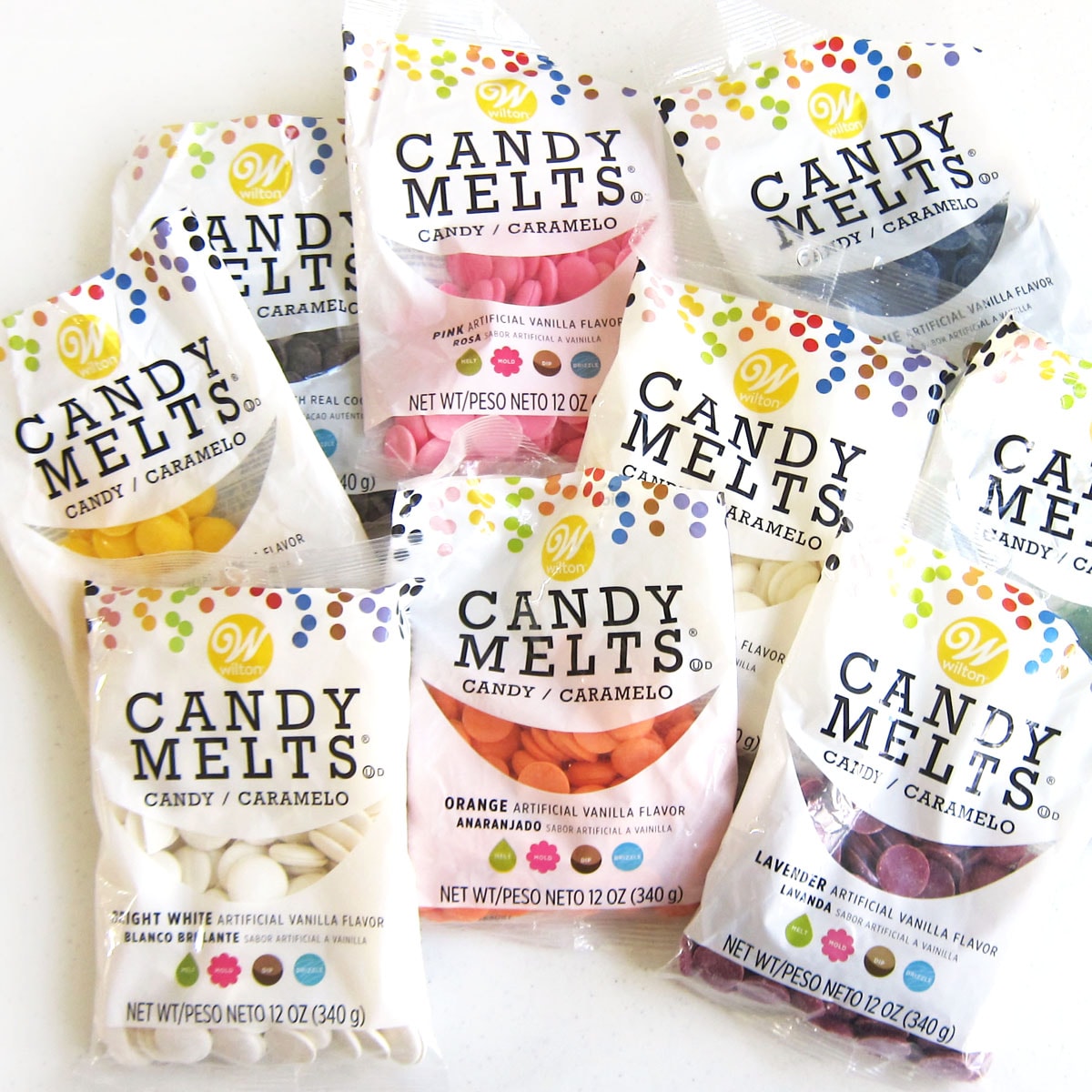 bags of assorted Candy Melts.