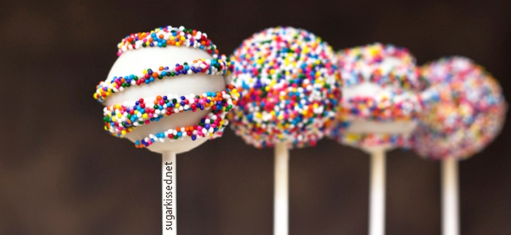 funfetti cake balls on lollipop sticks