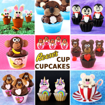 Reese's Cup Cupcakes including bunnies, otters, vampires, monkeys, bears, unicorns, and more.