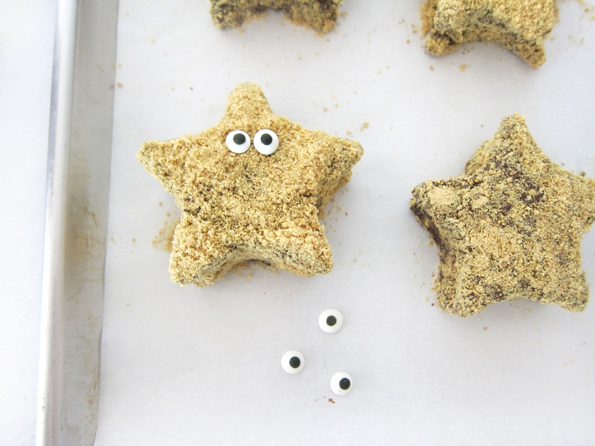 1 starfish s'more with eyes and 1 without