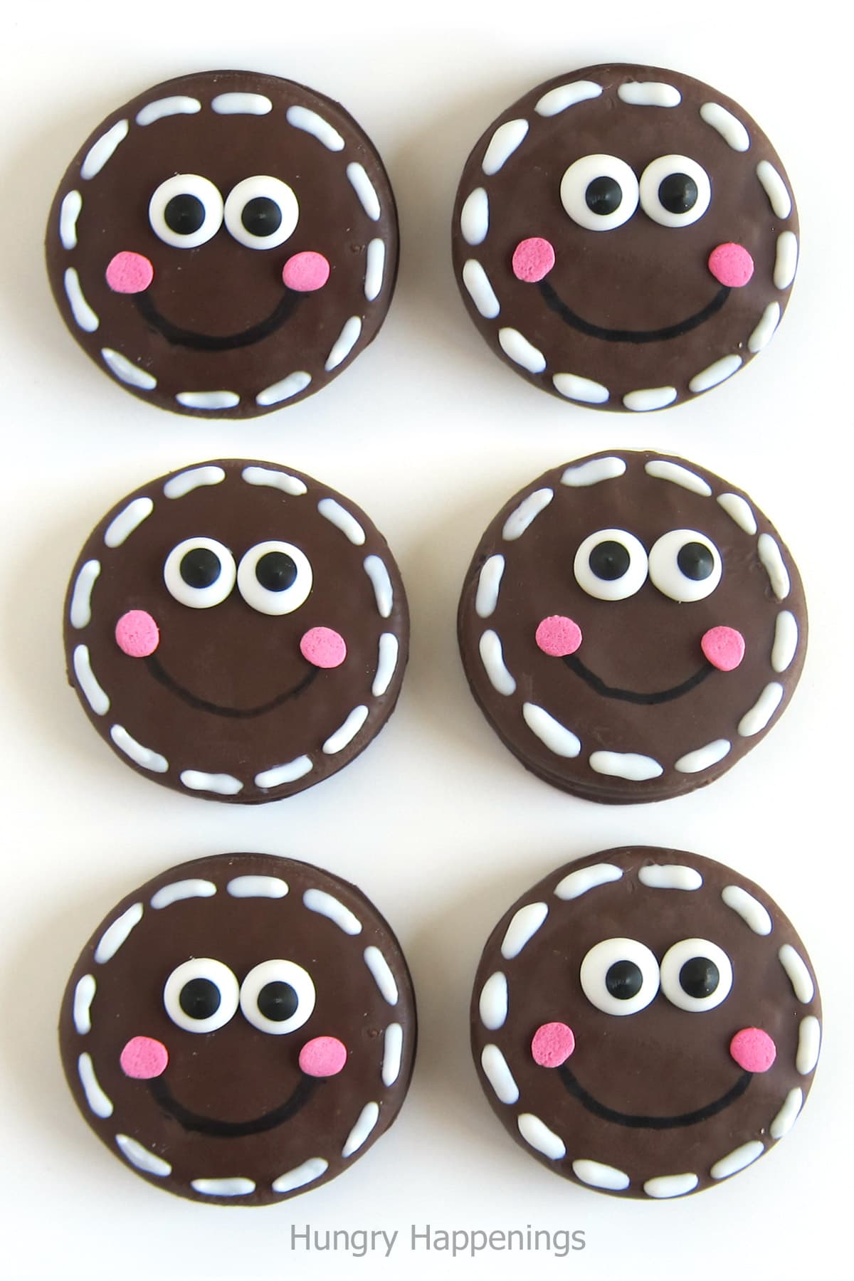 OREO Gingerbread men with cute smiles. 